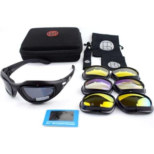 Outdoor Sport Polarized C5 Glasses Tacitcal Shooting Army Military Goggles Camping Hiking Sunglasses Cycling Glasses 4 Lens Kit