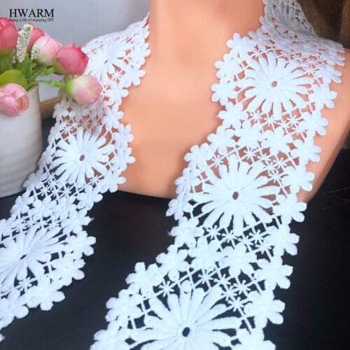 HWARM 10yard 7.5cm wedding trim african lace fabric small flowers beside the chrysanthemum DIY arts craft sewing accessories
