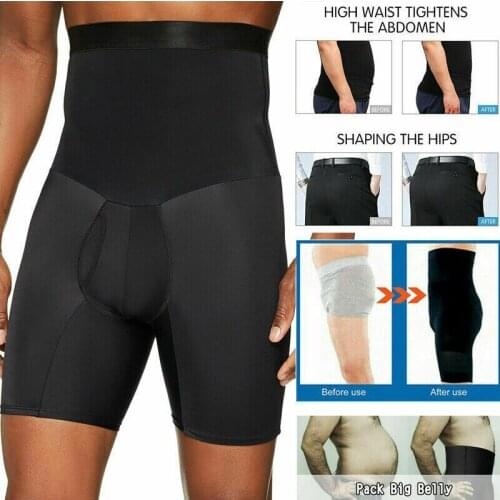 Men Control Panties Boxer Briefs Firm Slimming High Waist Trainer Bodysuit Contour Body Shaper Compression Slim Fit Underwear