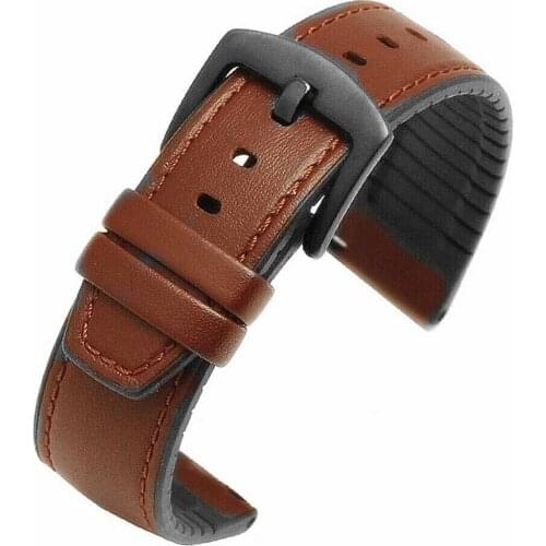 Vintage Genuine Leather Band Strap For Huawei Watch 2 GT 2 Galaxy Watch Replacement Wrist Strap Silicone Leather Men Watchbands