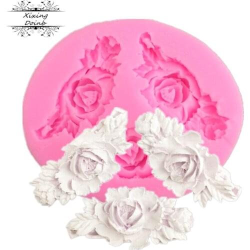 Xixing Sweet love flower 3D silica gel mold Fudge Cake Chocolate Mold polymer clay mold DIY baking tool