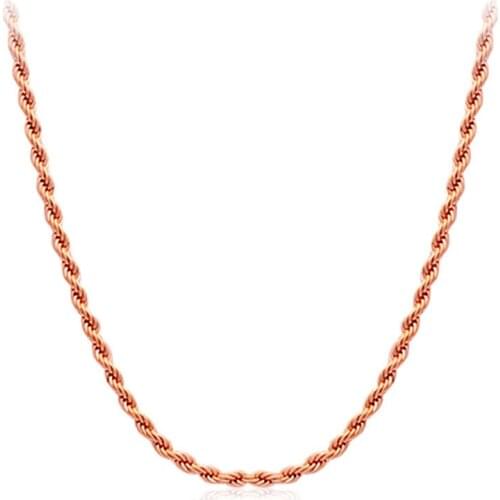 Xupin rose golden color Designer Wholesale 42cm Perimeter twine Chains Necklaces fashion jewelry LN670