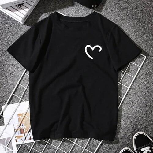 25#Women Girls T Shirt Plus Size Heart-Shaped Print Short Sleeve Tees T Shirt Tees Summer Casual Plain Daily Pullover Tops Tunic