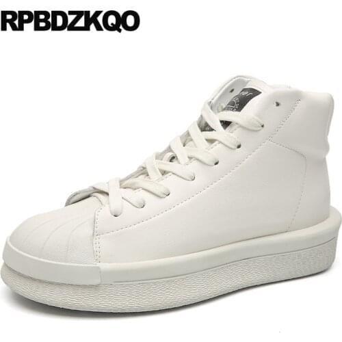 Size 9 wedge high top designer shoes women luxury 2019 trainers white handmade sneakers creepers fur platform patent leather