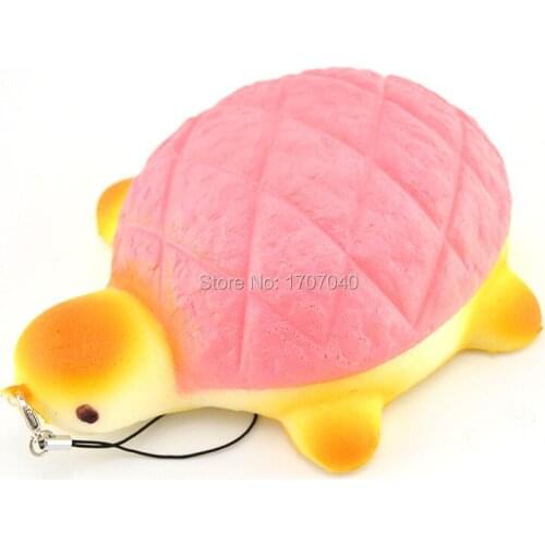 20PCS/Lot 14CM Jumbo Squishy Bread Scented Pink Tortoise Bag Kid Toy Soft