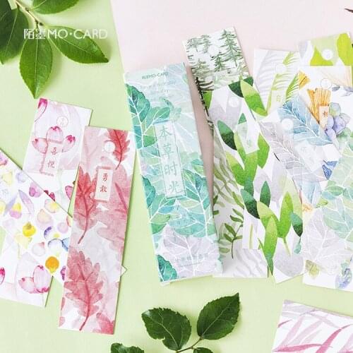 30pcs/pack Herbal Time Bookmark Paper Bookmarkers Promotional Gift Stationery Free Bookmarks For Books Book Marks