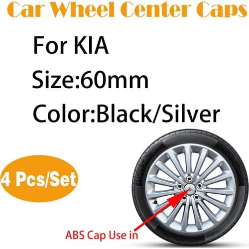 4 Pcs 60mm Car Wheel Center Cap Badge Covers Emblem For KIA Rio Ceed Sportage Sorento K2 K3 K4 K5 K6 Sticker Styling Accessories