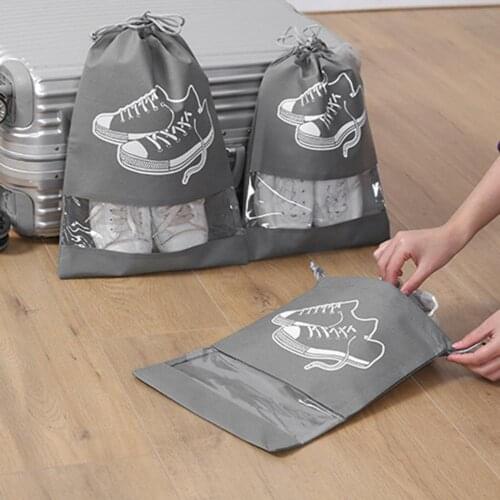 5Pcs Collapsible Storage Pouch Dustproof Multi-use Plastic Not Easy Deformed Shoes Storage Bag Travel Bags for Home