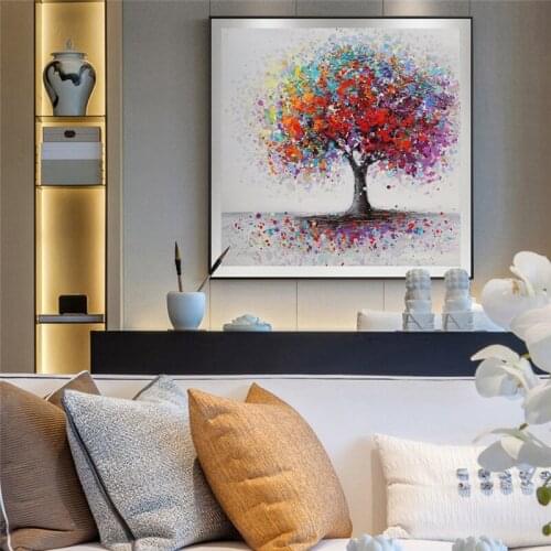 Abstract Colorful Foliage Landscape Canvas Painting Wall Art Nordic Posters and Prints Wall Pictures for Living Room Decoration