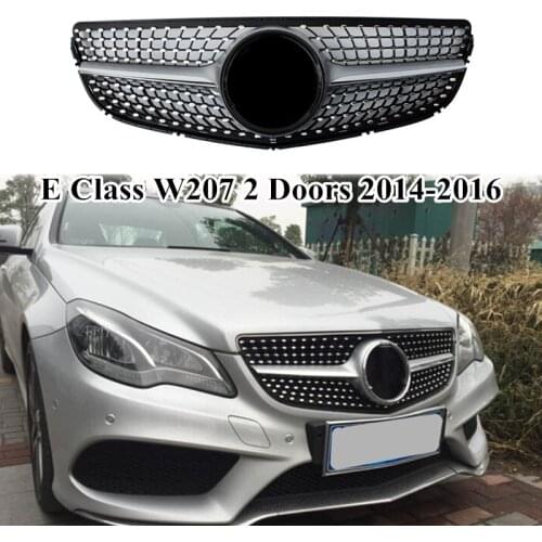 Diamond Style Car Styling Mesh Grille For B-ENZ E Class W207 2 Doors 2014 2015 2016 Replacement Front Bumper Kidney Grille