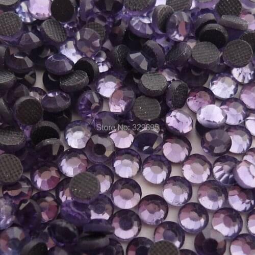 Shinning SS6-SS40 Voliet DMC HotFix Rhinestones Flatback Glass Iron-on For garment shoes nail jeans Decorations with glue