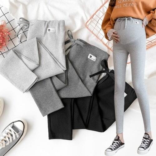 Maternity Pant Spring and Autumn Pregnant Women Belly Support Leggings Strips Pencil Pants Pregnancy Pants JOYRAY.B