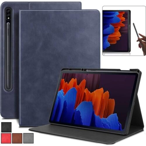 Magnetic Cover for Samsung Tab S7 Plus12.4 SM-T970 T975 T976 Case Leather funda for samsung tab s7+ tablet cover with Pen Holder