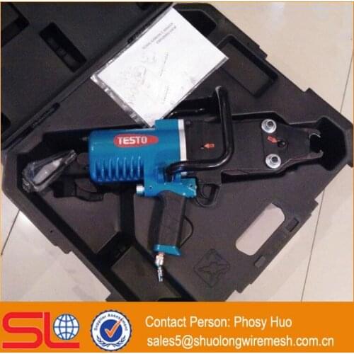 Gabion tools used for welded mesh installation, pneumatic and manual C clips tools