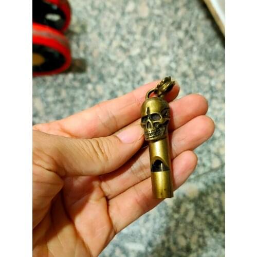 CHINA antique brass fengshui Ghost whistle small Statue Metal crafts family decorations Necklace pandent
