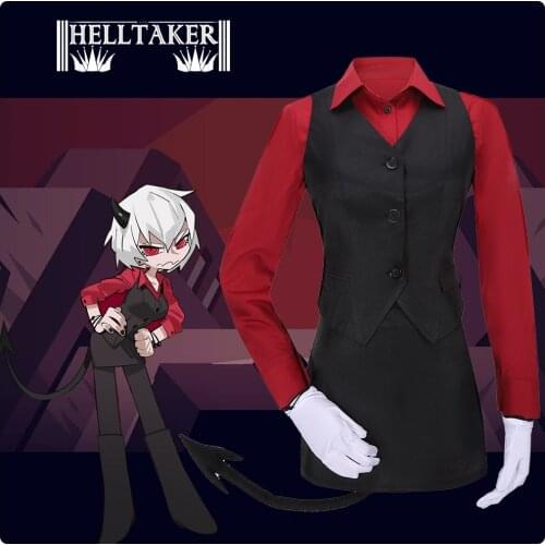Helltaker Malina Cosplay Costume the sour demon Red Shirt Uniform Girls Jacket Pants Shirt Halloween Costume For Women