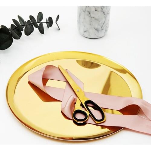 28cm Round Storage Tray Nordic Table Stainless Steel Plate for Afternoon Tea Fruit Snack Cake Jewelry Organizer Metal Trays