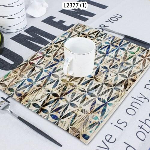 Line Pattern Geometric Printing Terry Cloth Home Decoration Table Mat Cloth Tea Coaster 42*32 Servilletas Placemats For Table