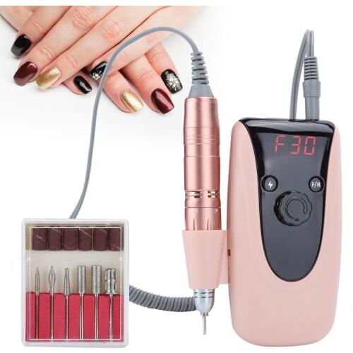 30000 RPM Electric Nail Drill Machine Set Portable Rechargeable Mill Cutter Nail Art Tool Professional Manicure Pedicure EU Plug