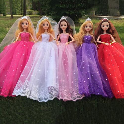 Fashion Wedding Dress Clothes for Barbie Doll Accessories Party Gown Princess Dresses Vestidoes 1/6 BJD Playhouse Kids Baby Toy