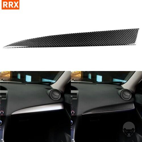 For Mazda 3 Axela 2010 2011 2012 2013 Mazdaspeed3 Carbon Fiber Sticker Copilot Dashboard Trim Strip Interiors Car Accessories