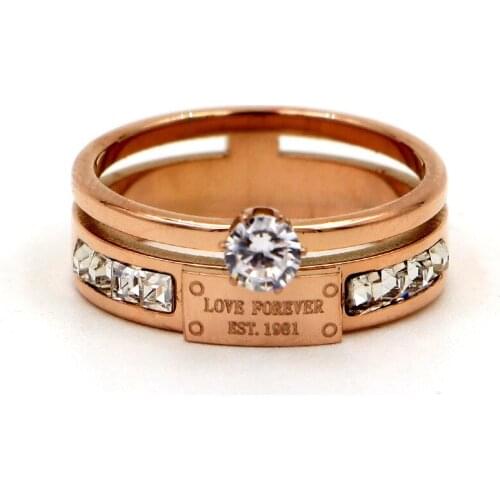 Cheap and fashionable six claw diamond small square diamond solder ring ring ring fashion personality rose gold girl ring