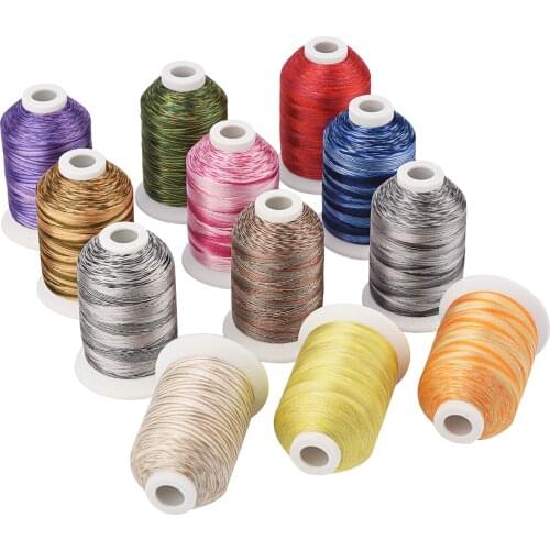 Simthread Multicolors Embroidery Machine Thread 12 Colors 1000M/spool