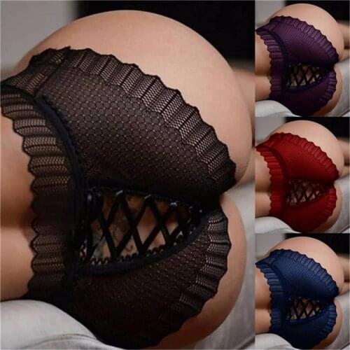 New Hot Sexy Criss Cross Briefs Plus Size 3XL Lace Bandage Hollow Out Panty Female Underpanties Fashion Underwear Lingerie