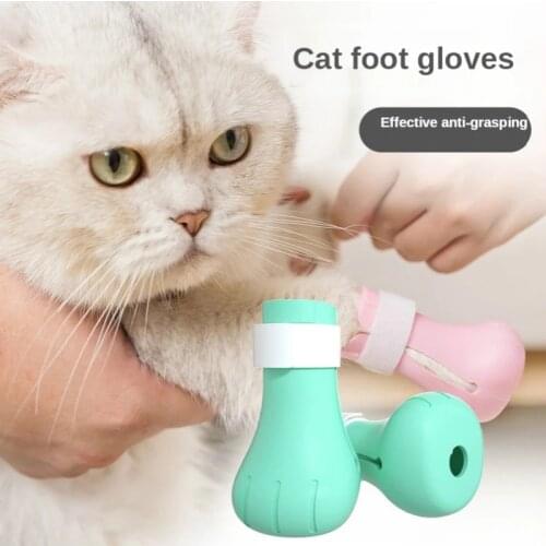 Silicone Cat Grooming Supplies Anti-Scratch Shoes For Cats Adjustable Pet Cat Boots Bath Washing Cat Claw Paw Cover Protector