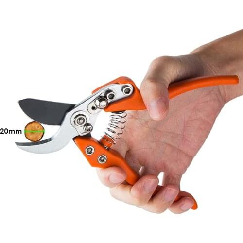 Kebtek Heavy Duty Garden Shear, Hand Pruner Durable Hardened Titanium Blade Pruning Shear Garden Clipper-Ergonomic Grip (Orange)