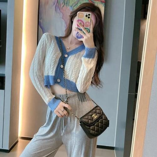 Cropped Button Up Cardigan 2020 WomenS Clothing Knit Cardigan Crop Top Open Stitch Sweater Coat Loose WomenS Sweater AA5499