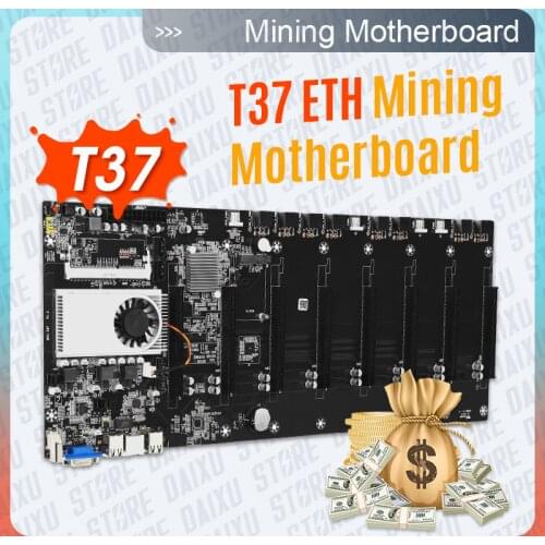 BTC-S37 Mining Motherboard CPU Set 8 Miner Video Card Slot Memory Adapter Integrated VGA Interface Low Power Consumption All New