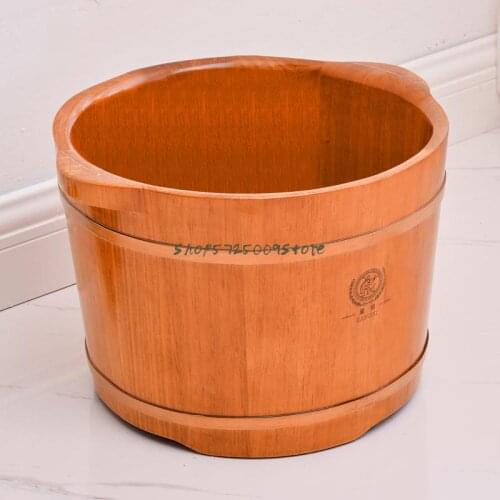 Foot Bath Bucket Foot Bath Bucket Foot Wash Basin Small Wooden Basin Solid Wood Foot Bath Bucket Wooden Household Fo