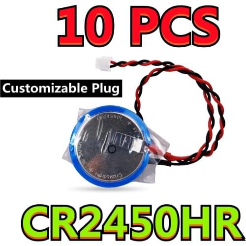 10PCS NEW Original For Maxell High-Temperature Lithium Manganese Dioxide Battery CR2450HR 3V With Connector (Customizable Plug)