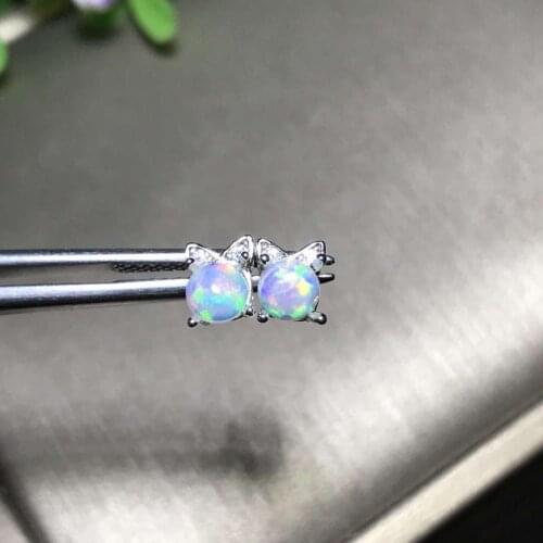100% Natural Real New Fashion Elegant temperament Opal Earring Natural And Real 925 sterling silver Opal Earring