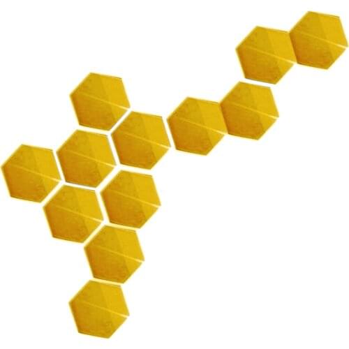 12Pcs Hexagonal Mirror Wall Stickers Wall Decal 126*110*63mm Mural DIY Art