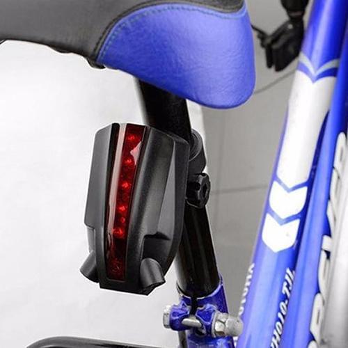 2 Laser + 5 LEDs Rear Bike Tail Light Logo Beam Safety Warning Red Lamp
