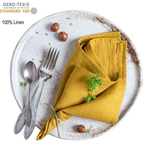 2pcs /lot 100%Pure Linen Cloth Table Napkins Home Vintage Flax Napkin Tea Towels Coffee Towel Table Decoration 48*48cm