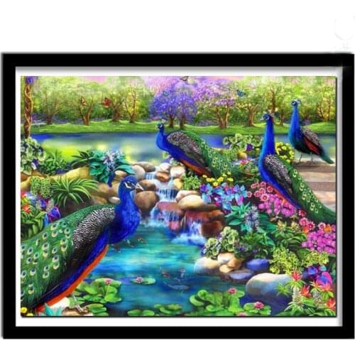 5D Diy Diamond Painting Accessories peahen Full Round Diamond Embroidery Complete Kit Scenic Pictures of Rhinestones