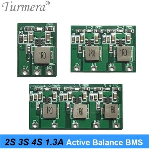 Turmera 1.3A Active Equalizer Balancer 2S 3S 4S 8.4V 12.6V 18650 Lithium 32700 Lifepo4 Battery Transfer Active Balance Board BMS