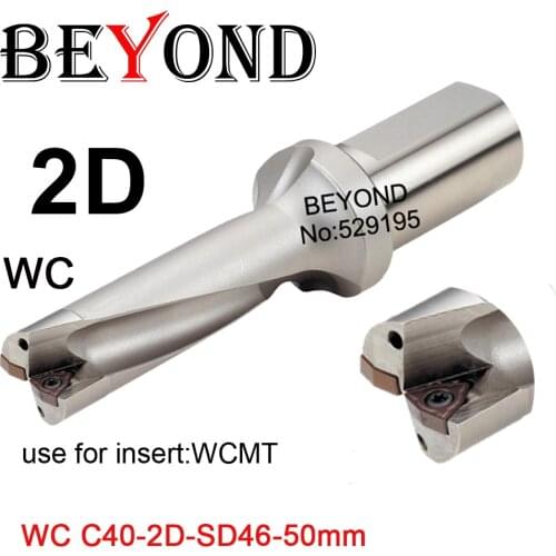 BEYOND 46-50mm WC series 2D U Drilling Shallow Hole Power Indexable U Drill bit WCMX WCMT 080412 insert SD 47 48 49mm C40 cnc
