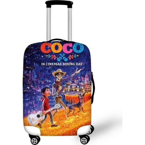 HaoYun Travel Luggage Cover COCO Music Skull Pattern Suitcase Cover Cartoon Design Elastic Dust-proof & Water-proof Protector