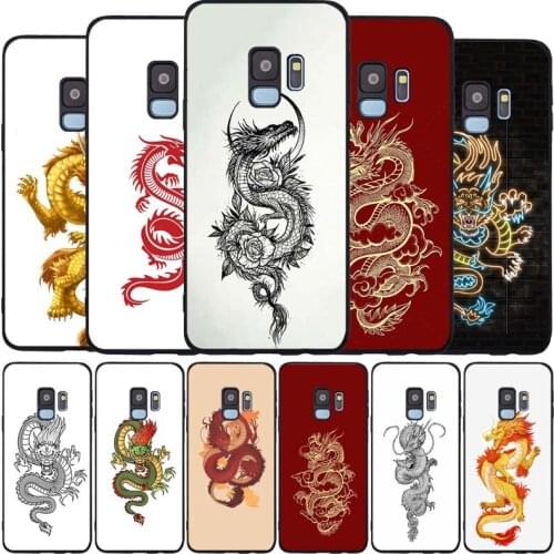 Dragon black Soft phone Case For Samsung S20 S10 S9 S8 S7 edge Plus Lite Note 8 9 10 A6 A7 A8 A9 2018 Cover