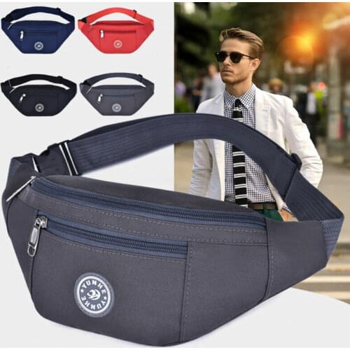 Mens Womens Universal Sports Waist Bag Oxford Cloth Fanny Pack Solid Waterproof Running Fitness Belt Waist Bum Bag Waist