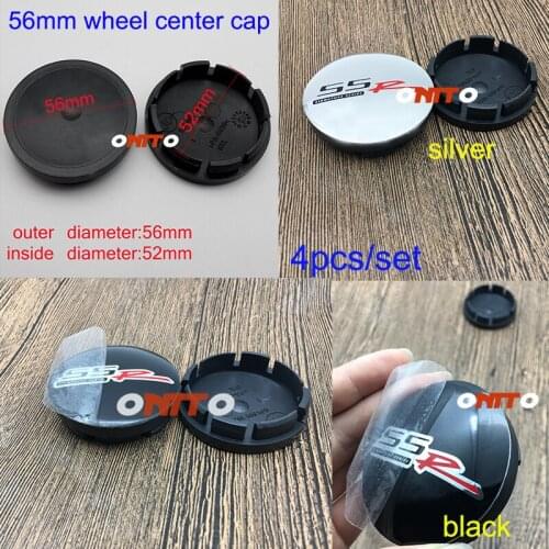 Hot Sale Black/Silver SSR logo Emblem Sticker 4pcs/set 56mm 2.2inch Car Styling Wheel Center Cap Rim Accessorie ABS Covers