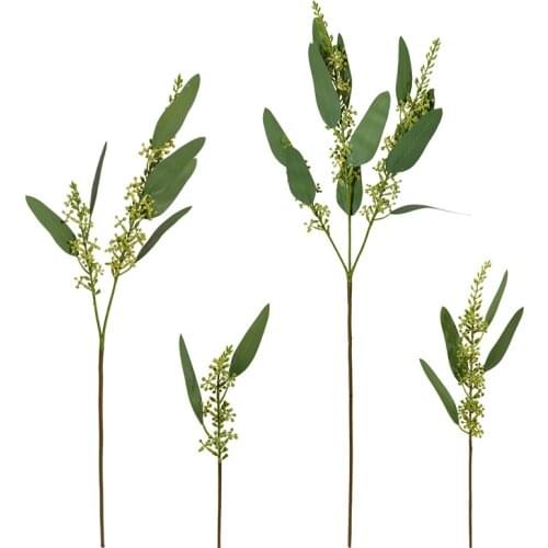 Artificial Green Leaves Branches Fake Plant Eucalyptus Leaf With Fruits Home Office Wedding Party Decor