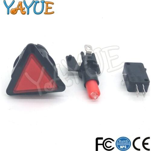 12v LED Arcade Button Black Circle Illuminated Triangle Push Button with Microswitch For Game Console