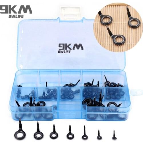 Fishing Rod Guides 35~70pcs Stainless Steel MK Rod Repair Kit Building Ceramic Ring Freshwater Saltwater Fishing Tool 1.5~6.8mm
