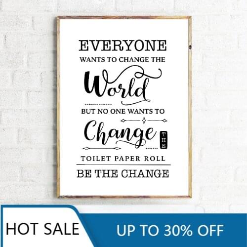 Funny Bathroom Sign Prints Wall Art Canvas Painting Posters Bathroom Quote Black White Wall Picture Bathroom Toilet Room Decor
