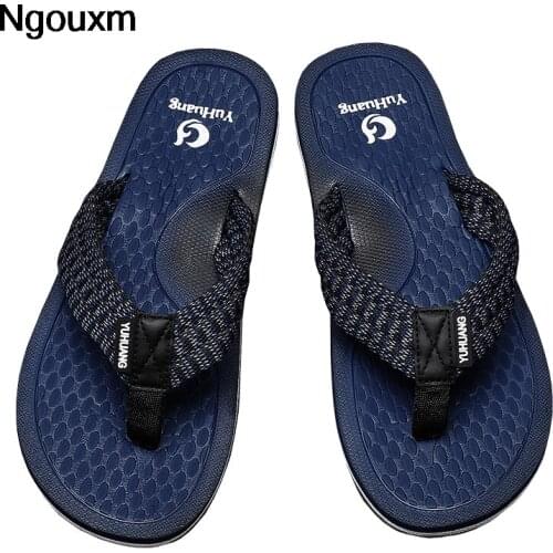 Ngouxm New Summer Men Flip Flops High Quality Beach Sandals Anti-slip Zapatos Hombre Casual Shoes Wholesale